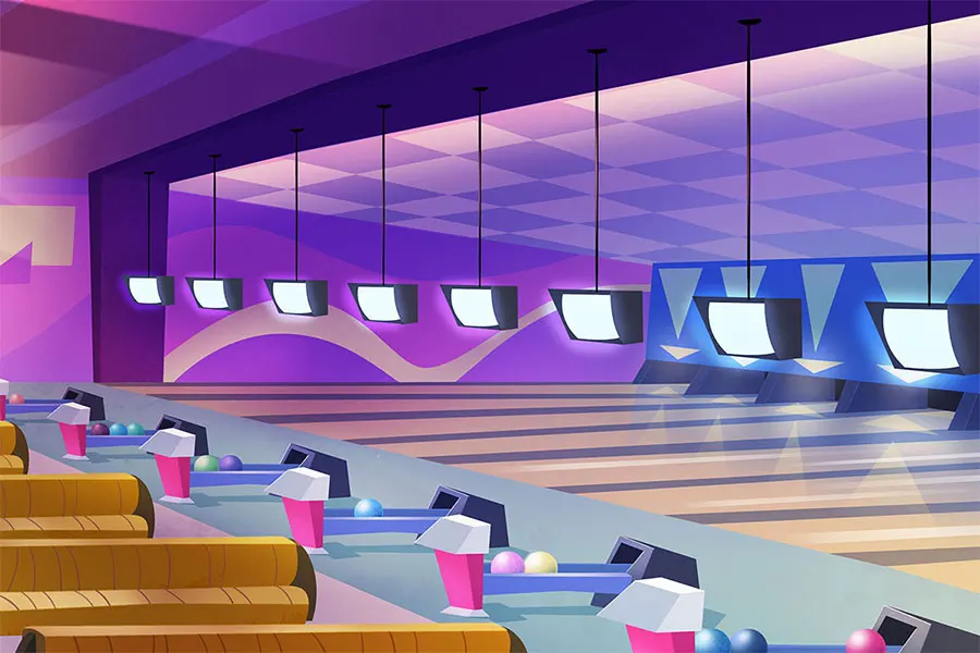 cartoon bowling tracks background art