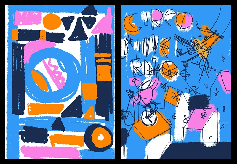 creative process behind winter circus poster making